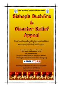 The Anglican Diocese of Willochra !  Bishop’s Bushfire