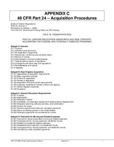 Microsoft Word - APPENDIX C - 49 CFR 24 Acquisition final.doc