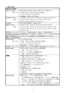 ７　事業一覧表 【帆船日本丸事業】 　船内を年間２９０日程度一般公開、公開日は次の日を除く毎日 帆船日本丸公開 ４月～３月　 　･月曜日 (祝日にあたる時は