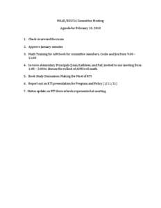    MSAD/RSU	
  54	
  Committee	
  Meeting	
     Agenda	
  for	
  February	
  10,	
  2010	
   	
  