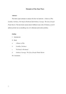 Joseph Plumb Martin / Philip Caputo / Vietnam War / War / United States Marine Corps / Military / A Rumor of War / Outline of the Vietnam War