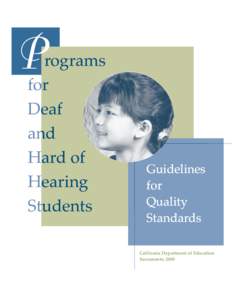 Deaf HH Guidelines - Deaf and HH (CA Dept of Education)