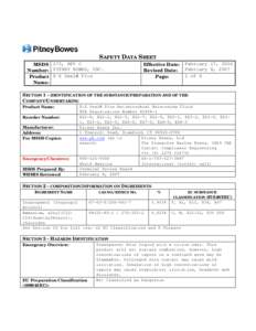 SAFETY DATA SHEET MSDS 273, REV C Number: PITNEY BOWES, INC. Product E-Z Seal® Plus Name: