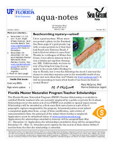 aqua-notes 150 Sawgrass Road Bunnell, FL[removed]7464  VOLUME 12, ISSUE 4