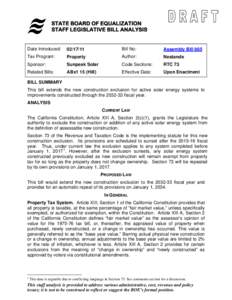 Assembly Bill 865 (Nestande) PT: Solar Energy: New Construction Exclusion: [removed]