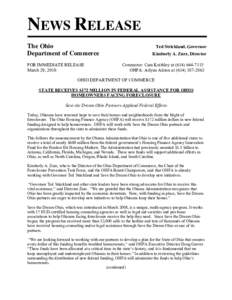 NEWS RELEASE The Ohio Department of Commerce FOR IMMEDIATE RELEASE March 29, 2010