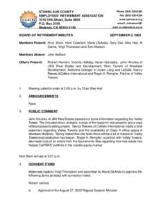 STANISLAUS COUNTY EMPLOYEES’ RETIREMENT ASSOCIATION 1010 10th Street, Suite 5800 P.O. Box 3150 Modesto, CA[removed]BOARD OF RETIREMENT MINUTES