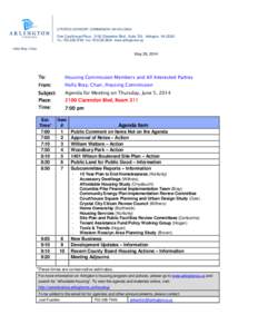 CITIZENS ADVISORY COMMISSION ON HOUSING  One Courthouse Plaza 2100 Clarendon Blvd., Suite 700 Arlington, VA[removed]TEL[removed]FAX[removed]www.arlingtonva.us Holly Bray, Chair