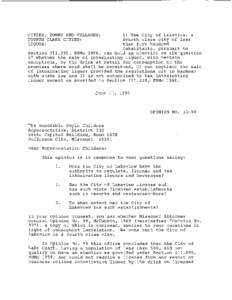 1) The City of Lakeview, a fourth class city of less than five hundred inhabitants, pursuant to Section[removed], RSMo 1986, can hold an election on the question of whether the sale of intoxicating liquor, with certain