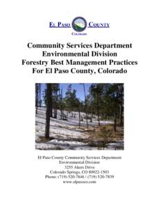 Forestry BMP’s for El Paso County