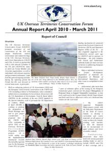 www.ukotcf.org  UK Overseas Territories Conservation Forum Annual Report AprilMarch 2011 Report of Council