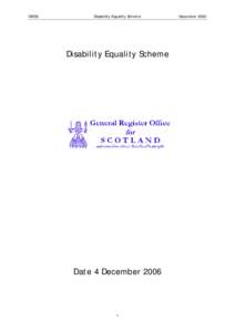 GROS  Disability Equality Scheme December 2006