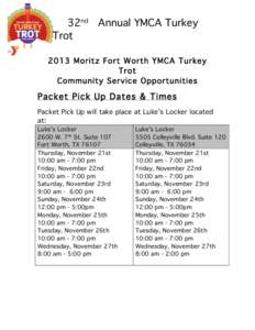 32nd Trot Annual YMCA Turkey[removed]Moritz Fort Worth YMCA Turkey