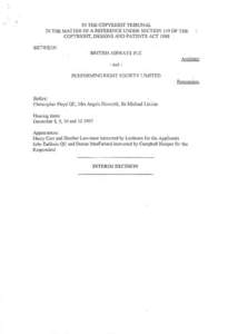 Copyright Tribunal Decision CT45/97