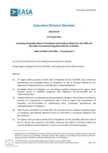 ED DecisionR  Executive Director DecisionR of 15 April 2015 amending Acceptable Means of Compliance and Guidance Material to Part-ORA and