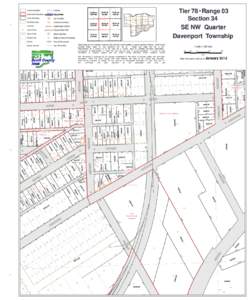 County Boundary  Tier 78 Range 03 Section 34 SE NW Quarter Davenport Township