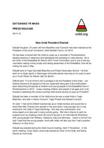 DATGANIAD I’R WASG PRESS RELEASE[removed]