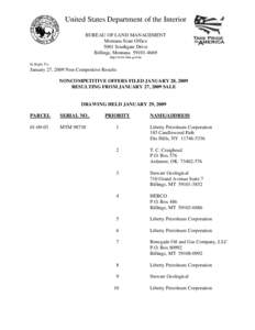 United States Department of the Interior BUREAU OF LAND MANAGEMENT Montana State Office 5001 Southgate Drive Billings, Montana[removed]http://www.blm.gov/mt