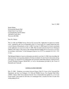 June 23, 2000 Rachel Marino Environmental Branch Chief United States Coast Guard Civil Engineering Unit Providence 300 Metro Center Blvd.