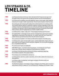 LEVI STRAUSS & CO.  TIMELINE