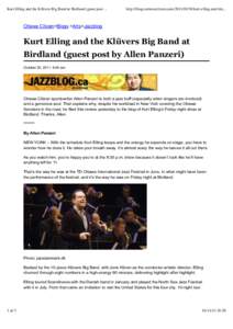 Kurt Elling and the Klüvers Big Band at Birdland (guest post ...  http://blogs.ottawacitizen.comkurt-elling-and-the... Ottawa Citizen>Blogs >Arts>Jazzblog