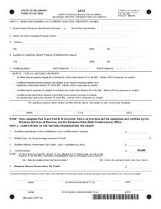 Tax credit / State Historic Preservation Office / Public economics / Delaware / Tax / Political economy / Geography of the United States / IRS tax forms / Conservation easement / Taxation in the United States / Historic preservation / Income tax in the United States