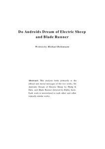 Analysis of Do Androids Dream of Electric Sheep and Blade Runner