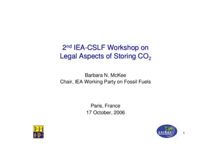 Outline of Workshop Program and  IEA-CSLF activities for the G8