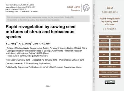 This discussion paper is/has been under review for the journal Solid Earth (SE). Please refer to the corresponding final paper in SE if available. Discussion Paper  Solid Earth Discuss., 7, 369–391, 2015