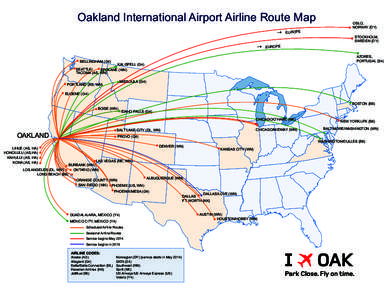 Oakland International Airport Airline Route Map   EUROPE