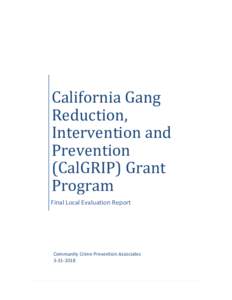 California Gang Reduction, Intervention and Prevention (CalGRIP) Grant Program