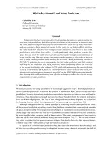 Journal of Instruction-Level Parallelism[removed]Submitted 9/03; published 11/03