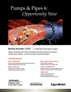 Pumps & Pipes 6:  Opportunity Now Monday, December 3, 2012 |