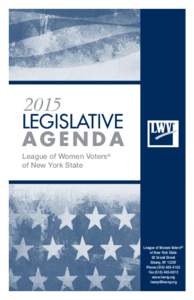 2015 LEGISLATIVE AGENDA League of Women Voters® of New York State