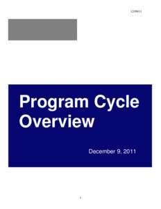 [removed]Program Cycle Overview December 9, 2011