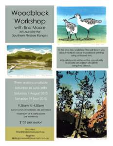 Woodblock Workshop with Tina Moore at Laura in the Southern Flinders Ranges