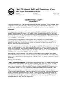 GUIDANCE FOR A COMPOSTING FACILITY