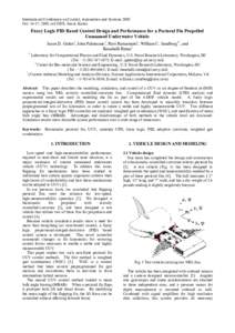 International Conference on Control, Automation and Systems 2008 Oct, 2008 in COEX, Seoul, Korea Fuzzy Logic PID Based Control Design and Performance for a Pectoral Fin Propelled Unmanned Underwater Vehicle Jason 