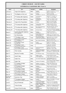 Incense / Trinity Sunday / Revised Common Lectionary / Liturgical year / Pentecost / Lectionary / Epiphany / Sunday / General Association of General Baptists / Christianity / Catholic liturgy / Easter