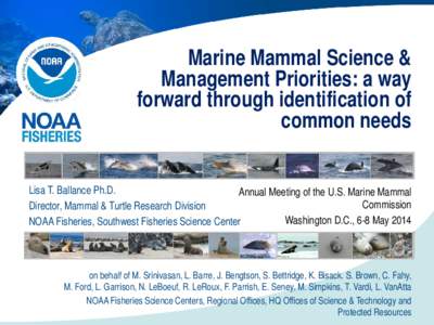 Marine Mammal Science and Management Priorities: Identifying and Implementing
