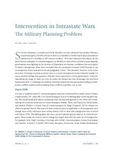 Intervention in Intrastate Wars The Military Planning Problem BY WILLIAM J. GREGOR S
