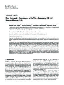 Flow Cytometry Assessment of In Vitro Generated CD138+ Human Plasma Cells