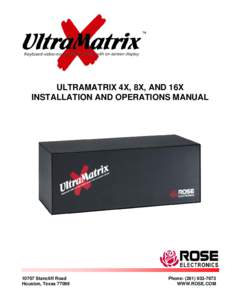 Manual --- UltraMatrix X-series