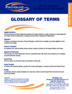 SLOW SPEED MIXING  GLOSSARY OF TERMS GLOSSARY OF TERMS