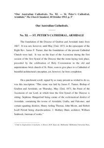 “Our Australian Cathedrals. No. XI. — St. Peter’s Cathedral, Armidale,” The Church Standard, 10 October 1913, p. 51