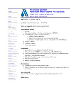 Chairperson David Lathrop * [removed]Nebraska Section American Water Works Association