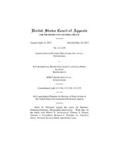 United States Court of Appeals FOR THE DISTRICT OF COLUMBIA CIRCUIT Argued April 12, 2013  Decided May 28, 2013
