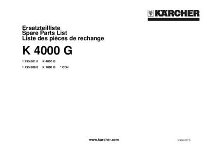 Ersatzteilliste Spare Parts List Liste des pièces de rechange K 4000 G[removed]