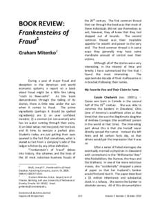 Robert Vesco / Frankensteins of Fraud / Bernard Cornfeld / International Controls Corporation / Investors Overseas Service / Ivar Kreuger / Phillip Musica / José Figueres Ferrer / Kreuger & Toll / Crime / Fraud / Business