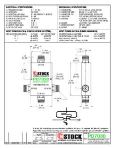 DC Blocking Power Divider, Combiner, T-Splitter, 3 Ways, Type N Female (Jack), PD7030, RoHS Compliant